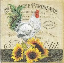 Ambiente Szalvta papr 20db-os Rooster&Sunflowers
