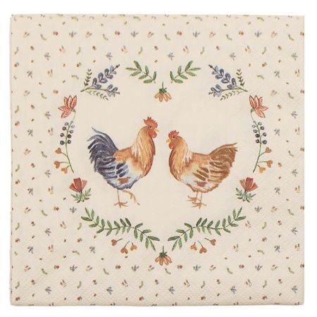 Clayre&eef Szalvta papr 20db-os Chicken&Rooster