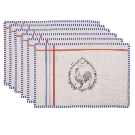 Clayre&eef Tnyraltt textil 6db-os Rooster Square