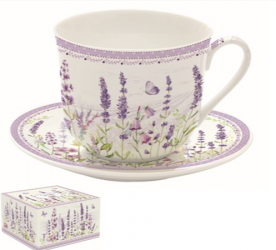Reggeliző csésze+alj Lavender Field