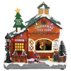  Kreatv Karcsonyi Christmas Tree Farm LED-es vilgtssal, zenl -50%