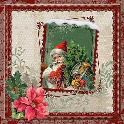  Ambiente Karcsonyi szalvta papr 20db-os Santa Stamp