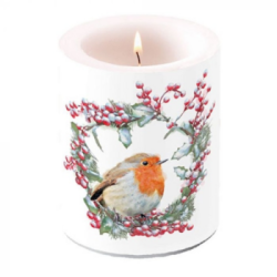  Ambiente Gyertya Robin in Wreath tvilgts nagy