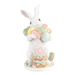  Clayre&eef Nyuszi figura muffinokkal s macaronokkal