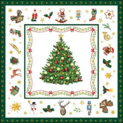  Ambiente Karcsonyi szalvta papr 20db-os Christmas Evergreen zld