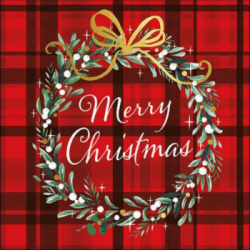  Ambiente Karcsonyi szalvta papr 20db-os Christmas Plaid piros