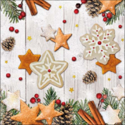  Ambiente Karcsonyi szalvta papr 20db-os Cookies Stars