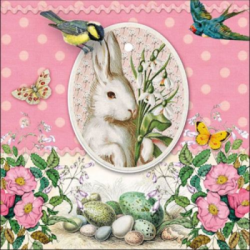  Ambiente Húsvéti szalvéta papír 20db-os White Rabbit Rose