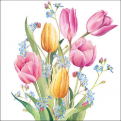  Ambiente Tavaszi szalvta papr 20db-os Tulips Bouquet