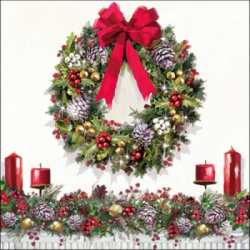  Ambiente Karcsonyi szalvta papr 20db-os Bow On Wreath