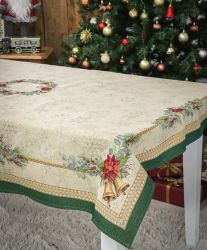 Kreatv Karcsonyi tert Bells 137x180cm arany lurex